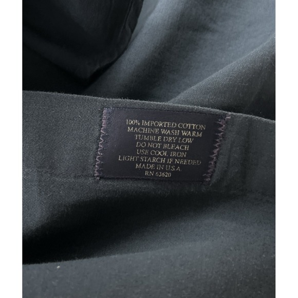 Burberry Long Men's XL Plaid Flip‎ Cuff Navy Blue Button Down Shirt - Picture 8 of 10